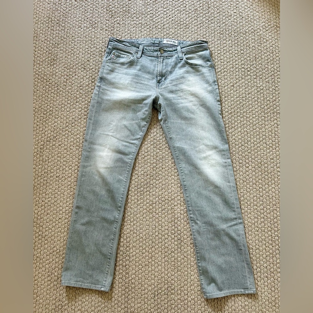 AG Adriano Goldschmied Men's Gray Straight Jeans